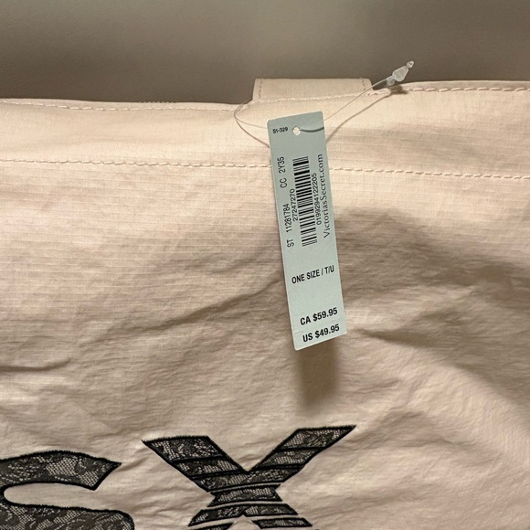 VSX Pink Tote with Black Lace-Pattern Logo - Picture 4 of 7